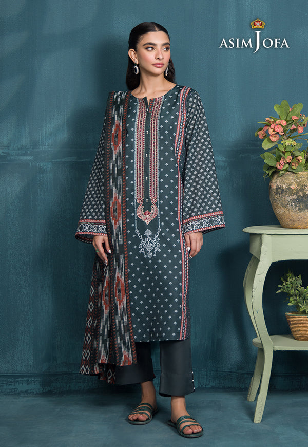 AJGR-11 PRINTED SWISS LAWN STITCHED 3 PCS