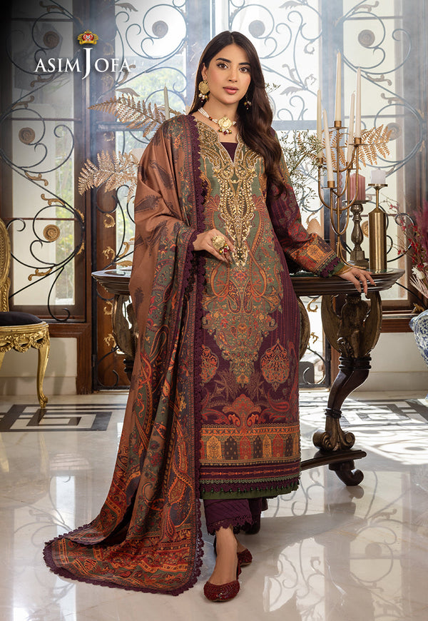 AJIWP-07 PRINTED KHADDAR STITCHED 3 PCS