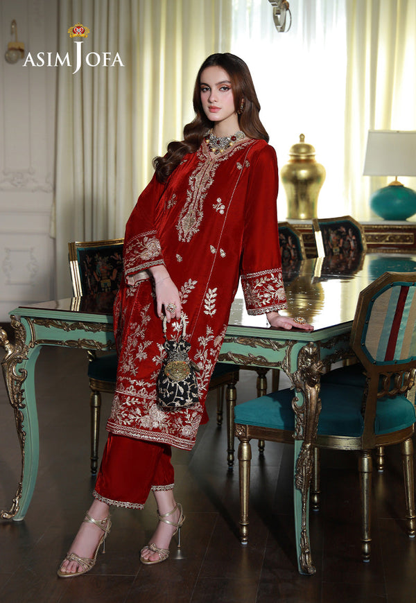 AJVG-08 EMBROIDERED VELVET STITCHED 2PC