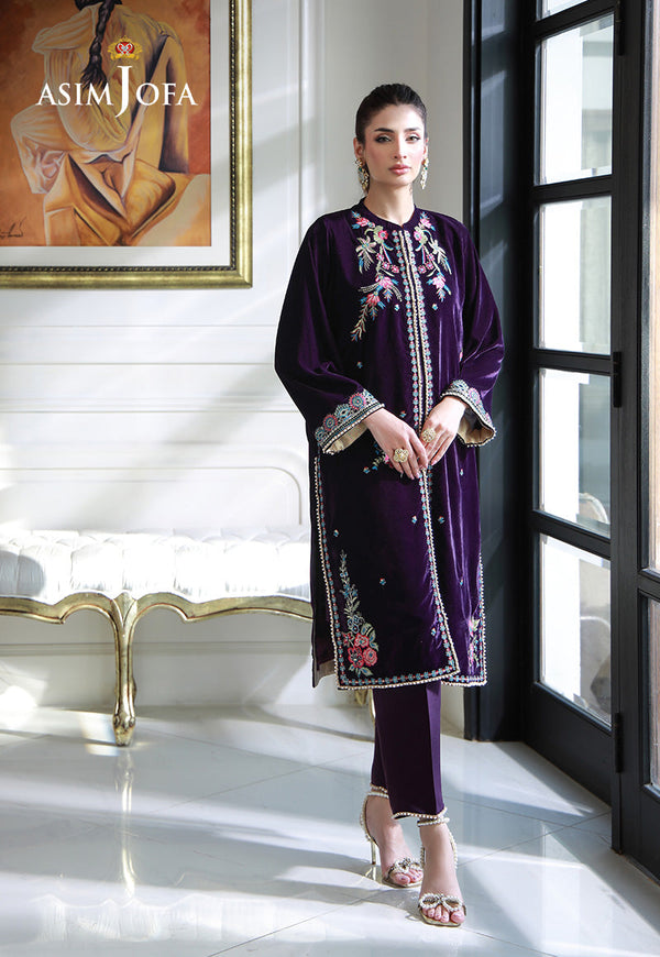 AJVG-10 EMBROIDERED VELVET STITCHED 2PC