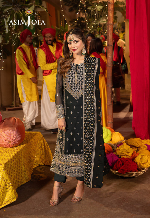 AJCDB-06 EMBROIDERED CHIFFON STITCHED 3 PCS