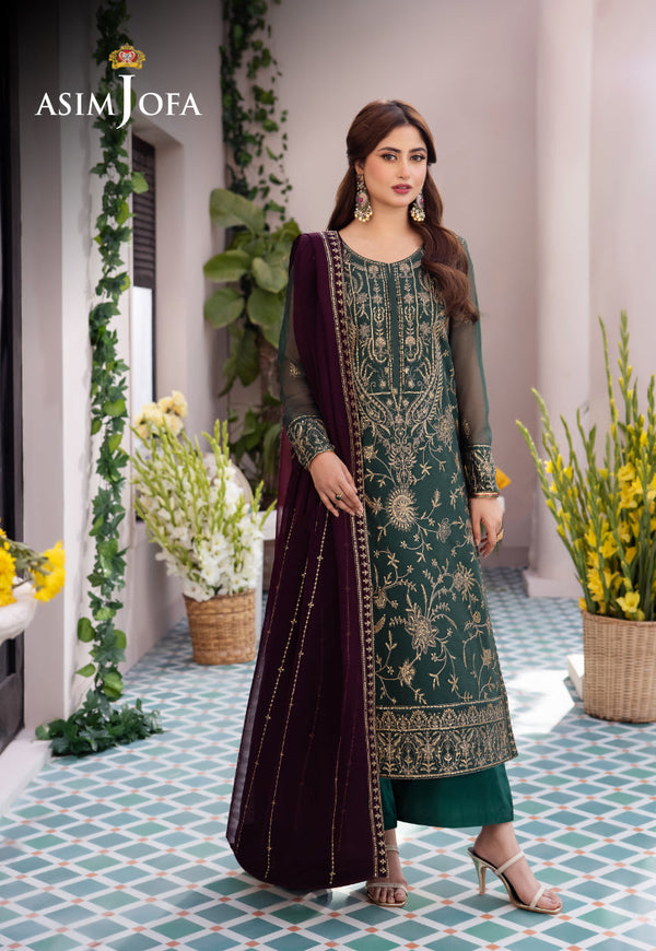AJCFB-10 EMBROIDERED CHIFFON STITCHED 3 PCS