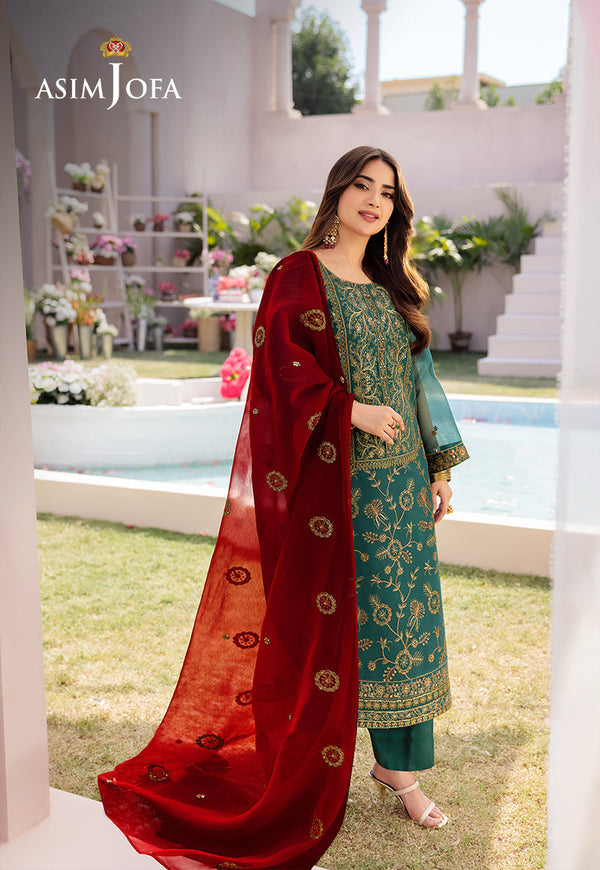 AJCFB-11 EMBROIDERED CHIFFON STITCHED 3 PCS