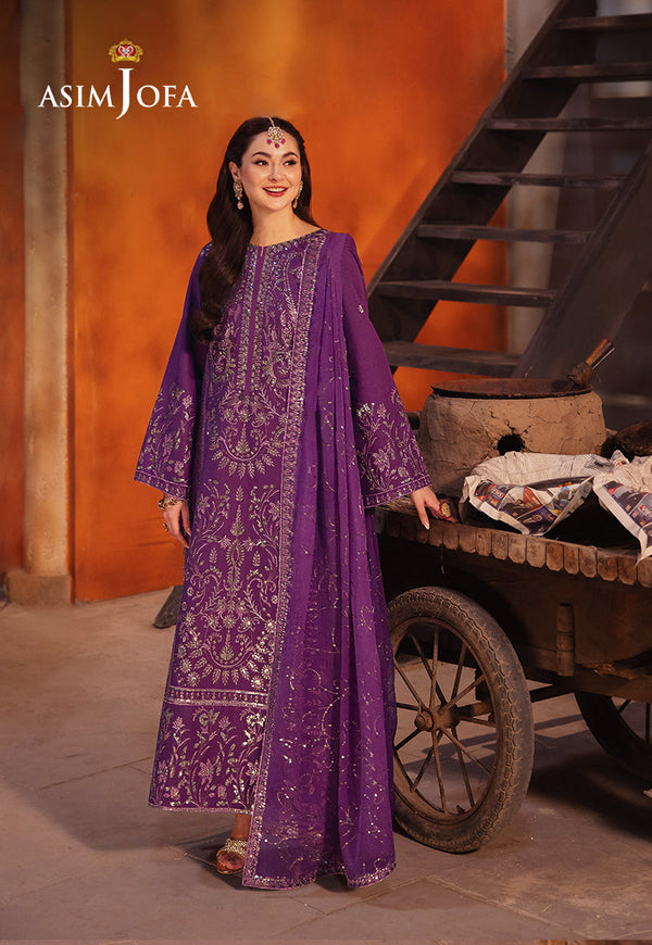 AJKKB-07 EMBROIDERED TWISTED SILK STITCHED 3 PCS