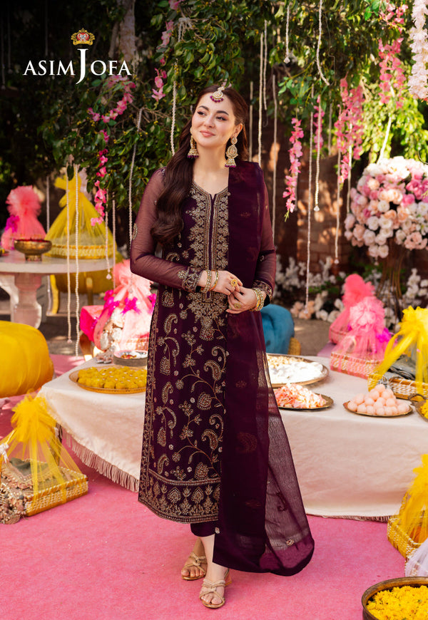 AJMJB-02 EMBROIDERED CHIFFON STITCHED 3 PCS