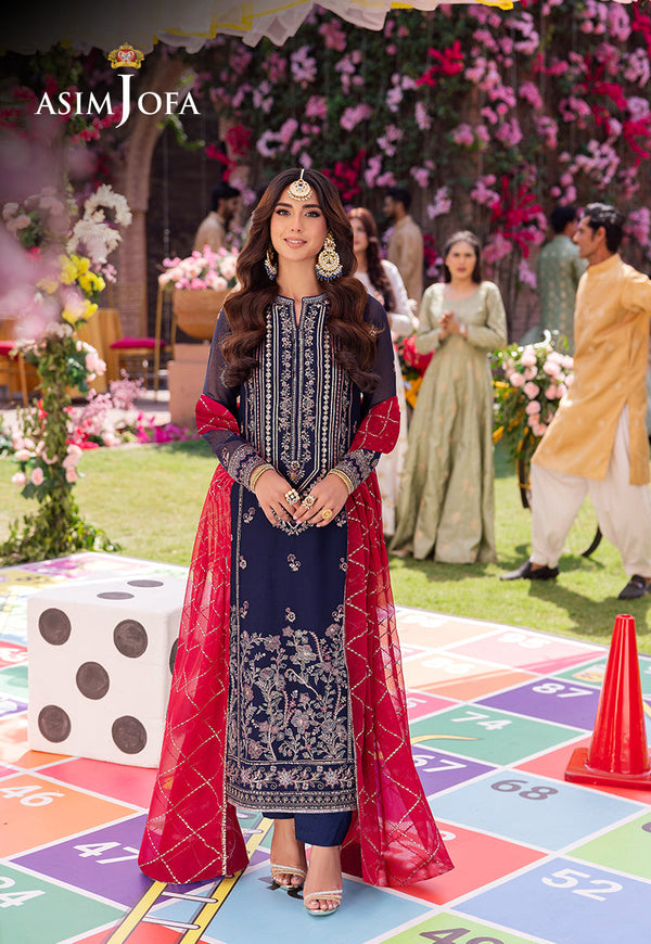 AJMJB-07 EMBROIDERED CHIFFON STITCHED 3 PCS