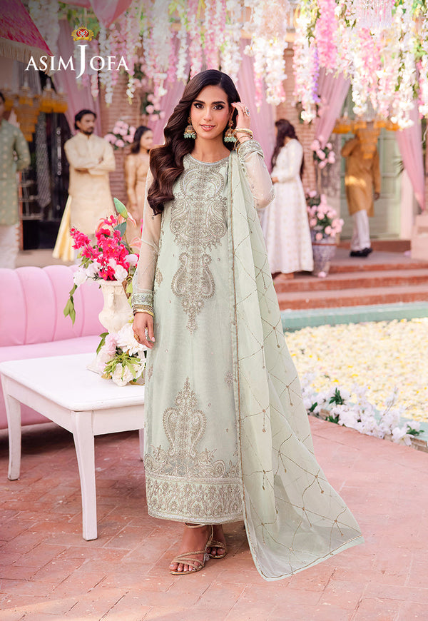AJMJB-18 EMBROIDERED NET STITCHED 3 PCS