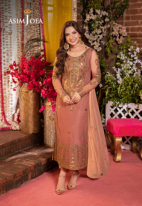 AJMJB-25 EMBROIDERED NET STITCHED 3 PCS