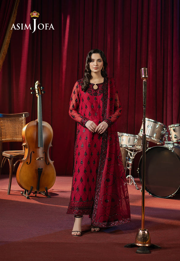 AJPFB-07 EMBROIDERED CHIFFON STITCHED 3 PCS
