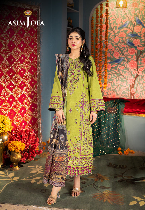 AJRAB-23 EMBROIDERED JACQUARD STITCHED 3 PCS