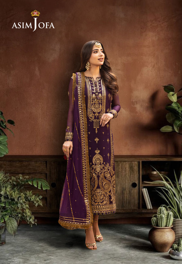 AJCDP-17 EMBROIDERED CHIFFON STITCHED 3 PCS